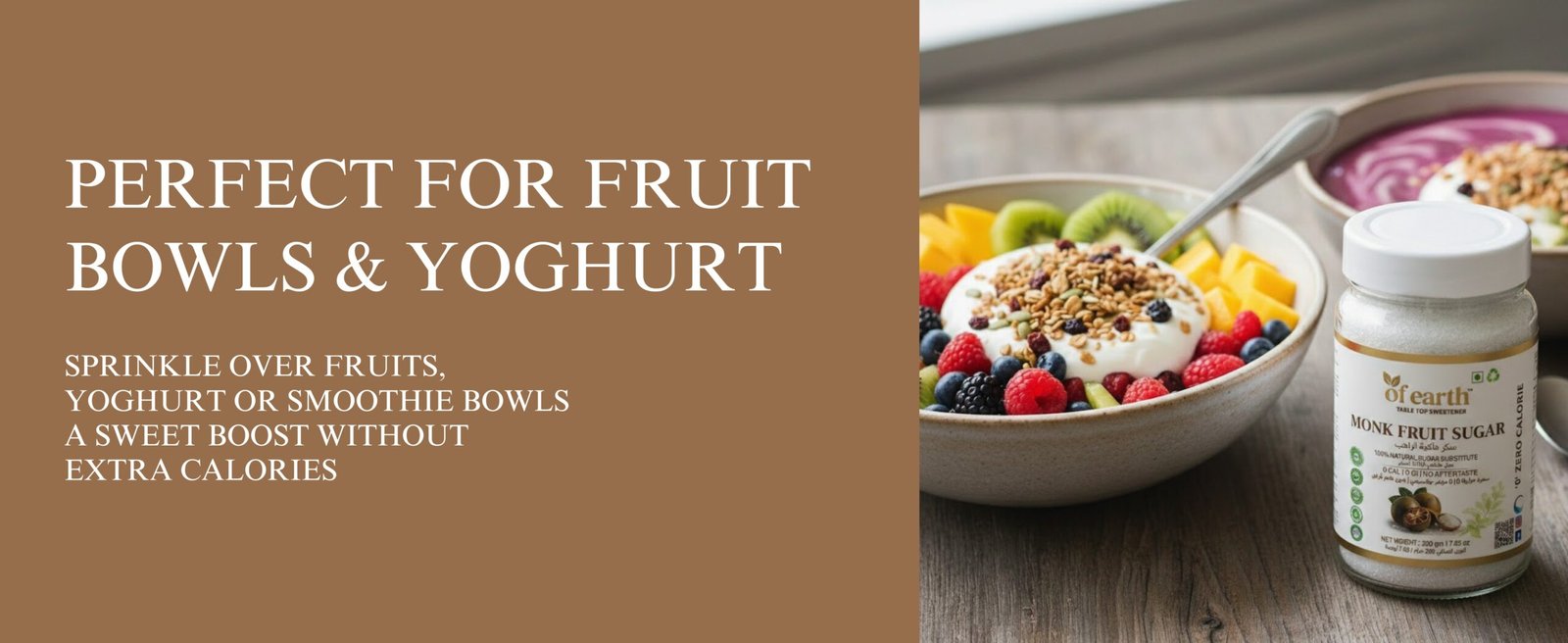 of earth monk fruit sugar | zero calorie sugar substitute | 1:1 sugar replacer for cooking & baking | keto & diabetic friendly | 400g