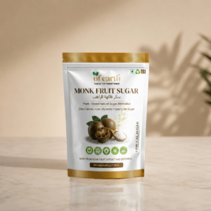 of earth monk fruit sugar with erythritol | zero glycemic index, low calorie sugar substitute | 1:1 sugar replacer for tea, coffee, drinks, cooking & baking | plant based monk fruit sweetener | keto, vegan & diabetic friendly | 400g