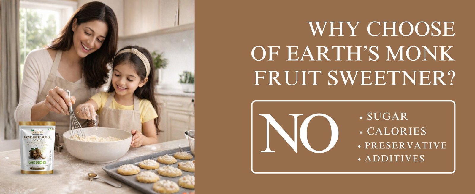 of earth monk fruit sugar with erythritol | zero glycemic index, low calorie sugar substitute | 1:1 sugar replacer for tea, coffee, drinks, cooking & baking | plant based monk fruit sweetener | keto, vegan & diabetic friendly | 400g