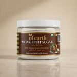 of earth monk fruit sugar with allulose| zero glycemic index, low calorie sugar substitute | easy 1:2 sugar replacement for tea, coffee, beverages, cooking & baking | plant based natural monk fruit sugar| keto, vegan & diabetic friendly | 100g |