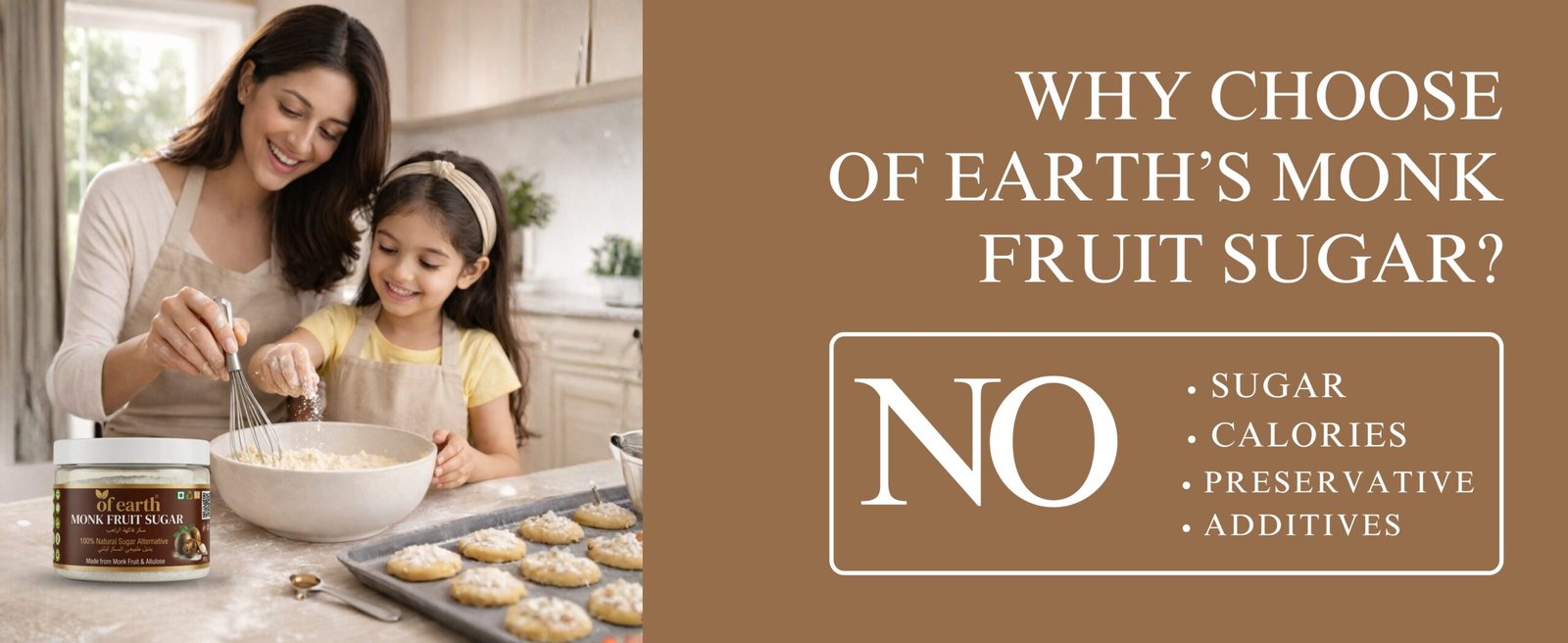 Of Earth Monk Fruit Sugar With Allulose | Zero-Glycemic Index, Low Calorie Sugar Substitute | EASY 1:2 Sugar Replacement for Tea, Coffee, Cooking & Baking | Plant-Based | Keto, Vegan & Diabetic Friendly | 100g of earth monk fruit sugar with allulose | zero glycemic index, low calorie sugar substitute | easy 1:2 sugar replacement for tea, coffee, cooking & baking | plant based | keto, vegan & diabetic friendly | 100g